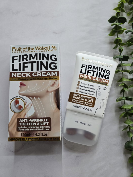Cremă lifting pentru zona gâtului cu colagen și roller masaj integrat Fruit of the Wokali 120ml – reduce ridurile și tonifiază pielea [6]