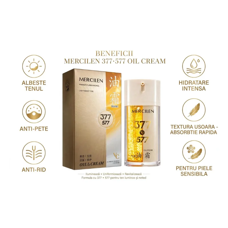 Crema Bifazica Anti-Pete cu Aur 377 577 si Vitamina C Mercilen Ulei si Crema 2 in 1 [5]