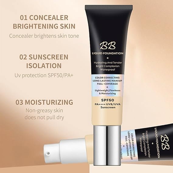 Fond de ten BB Cream, SPF50, Long Lasting si Full Coverage, O'cheal, 30g [8]