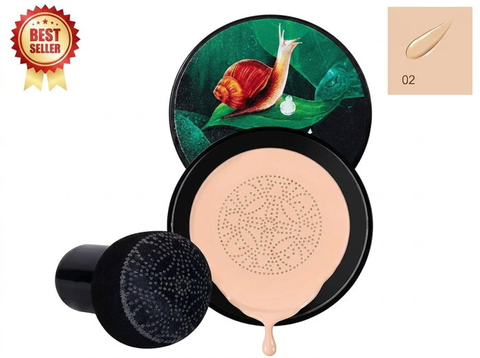 Fond de ten/Crema CC Cushion, Beauty Cream, cu Extract de Melc  si Colagen, Aplicator inclus,  02 Natural,  15 g [2]
