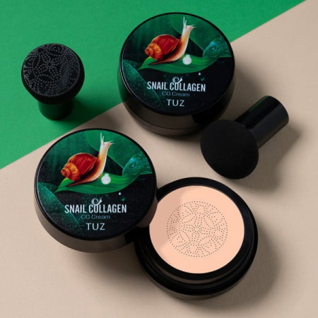 Fond de ten/Crema CC Cushion, Beauty Cream, cu Extract de Melc  si Colagen, Aplicator inclus,  02 Natural,  15 g [5]