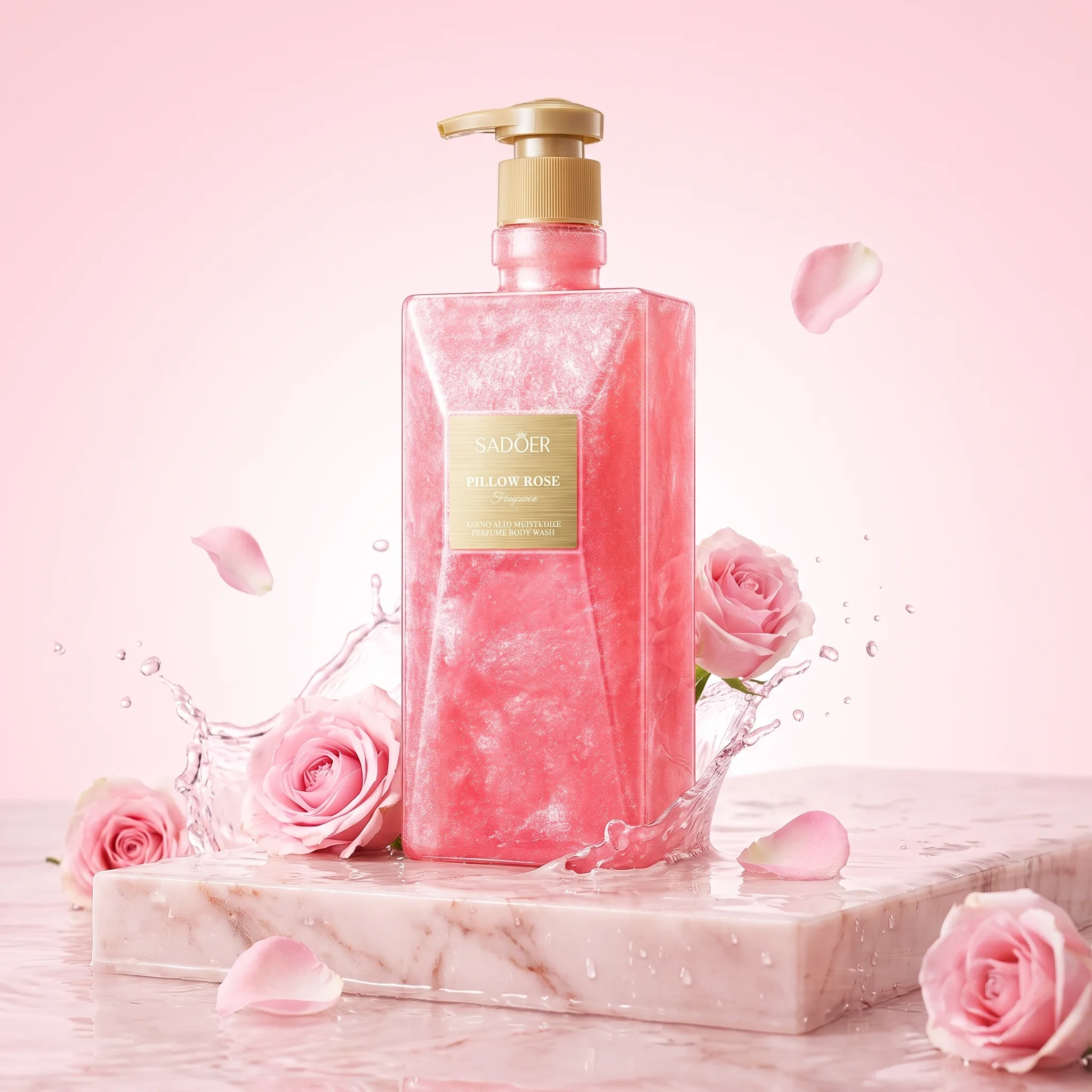 Gel de Duș cu Sclipici, Aroma de Trandafiri, Pillow Rose, Sadoer, 500ml [6]