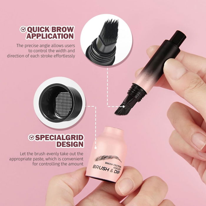 Gel pentru sprancene cu aplicator inclus, Waterproof si rezistent la transfer, Maro inchis [4]