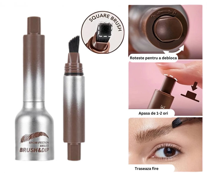 Gel pentru sprancene cu aplicator inclus, Waterproof si rezistent la transfer, Maro inchis [2]