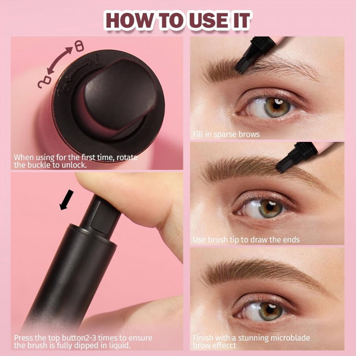 Gel pentru sprancene cu aplicator inclus, Waterproof si rezistent la transfer, Maro deschis [7]