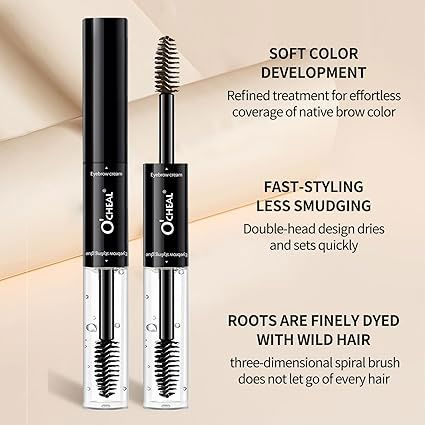Gel pentru sprancene 2in1, Fixare puternica si culoare intensa, OCHEAL [3]