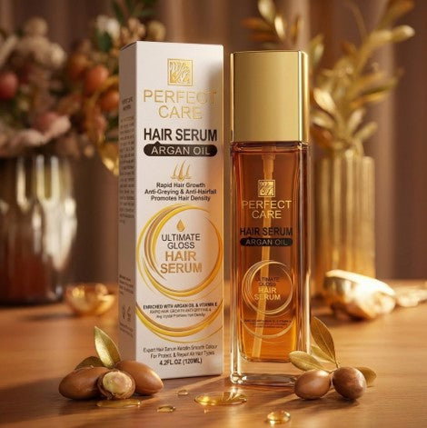 Ser par Perfect Care Ultimate Gloss Argan Oil Hair Serum 120ml cu Ulei de Argan si Vitamina E – anti-frizz 48H, anti-cadere, protectie termica, stralucire [2]