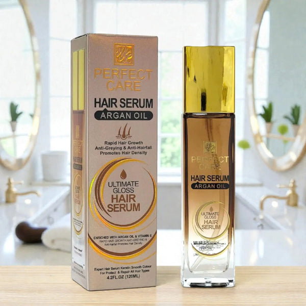 Ser par Perfect Care Ultimate Gloss Argan Oil Hair Serum 120ml cu Ulei de Argan si Vitamina E – anti-frizz 48H, anti-cadere, protectie termica, stralucire [3]