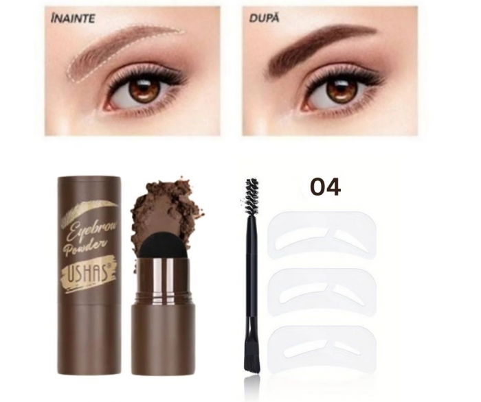 Kit pentru sprancene cu stampila, sabloane si pensula, Nuanta 04 [1]