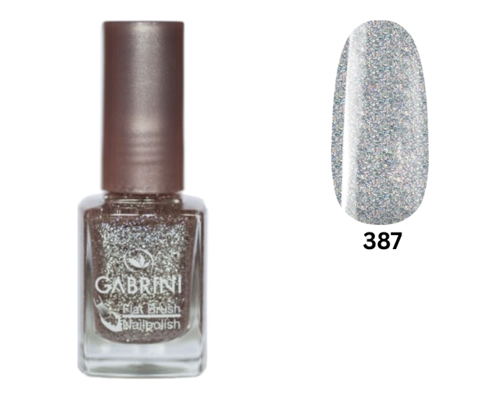 Lac de unghii Argintiu , Gabrini, Flat Brush Nailpolish 387, 12ml [1]