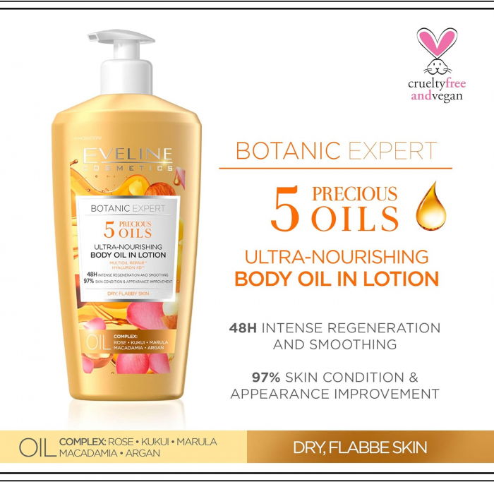 Lotiune de corp pentru Hidratare Intensa, cu 5 Uleiuri Esentiale, 350 ml [2]