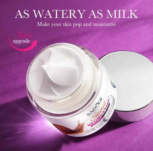 Masca de noapte antirid Sadoer Snail Reorganize Collagen Sleep Mask 110g – cu Extract de Melc si Colagen, fara clatire, borcan transparent cu capac argintiu [2]