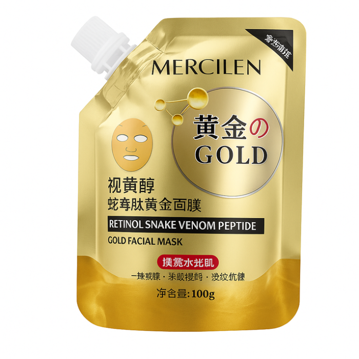 Mască Antirid Gold, Peel-Off cu Retinol si Venin de șarpe, Mercilen, 100 g [2]