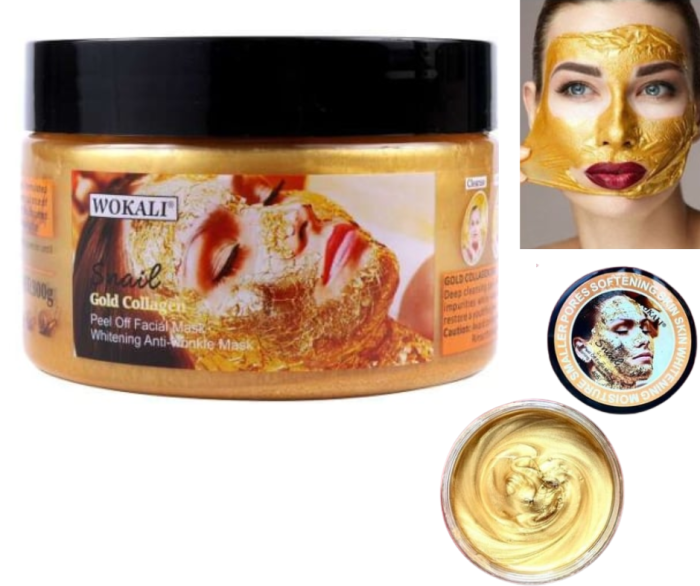 Mască de Față Peel-Off Antirid și Iluminatoare, pentru Curățarea Tenului, cu Extract de Melc, Colagen și Aur 24K, 300 g [2]