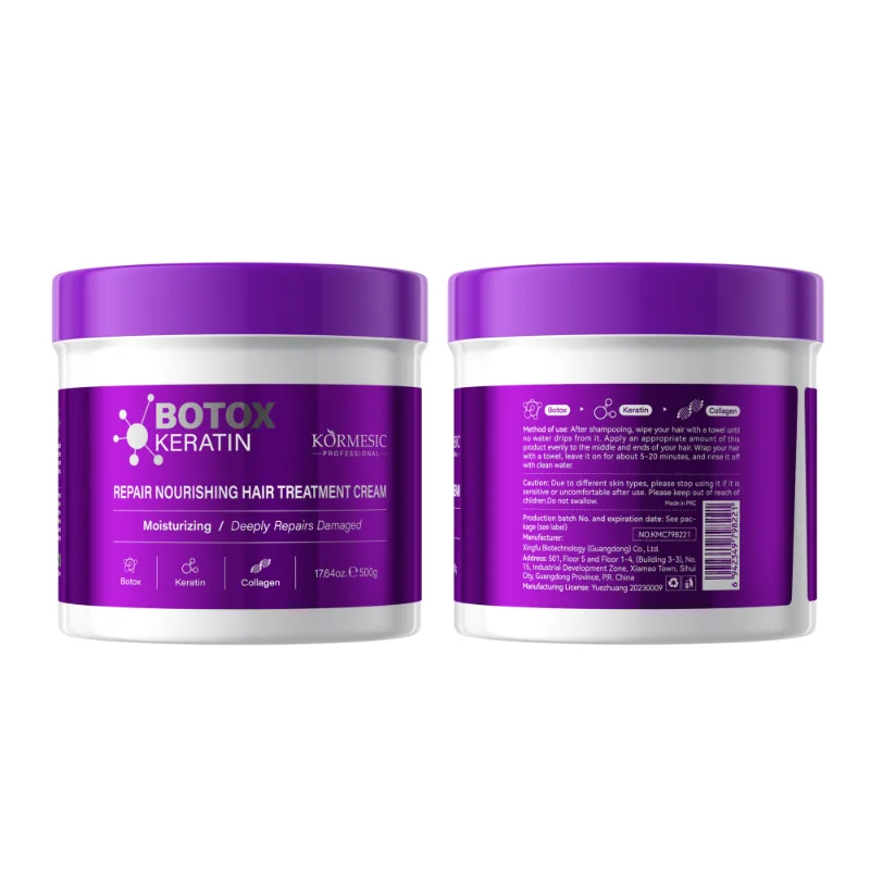 Masca pentru Par cu Botox, Keratina si Colagen, Regenerare, Anti-Frizz si Stralucire, 500g, Kormesic [2]