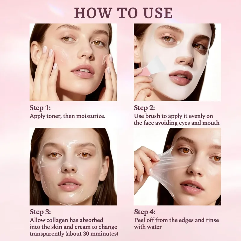 Mască Peel-Off cu Colagen Hidrolizat, Iluminare si Antirid si Curatare, Sadoer, 75ml [4]