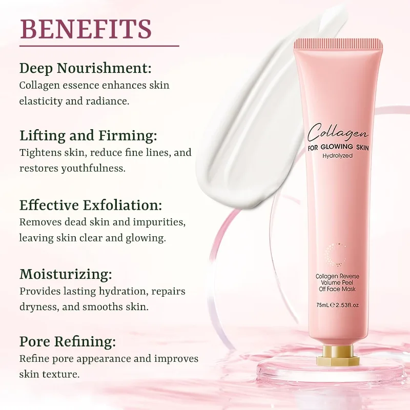 Mască Peel-Off cu Colagen Hidrolizat, Iluminare si Antirid si Curatare, Sadoer, 75ml [7]