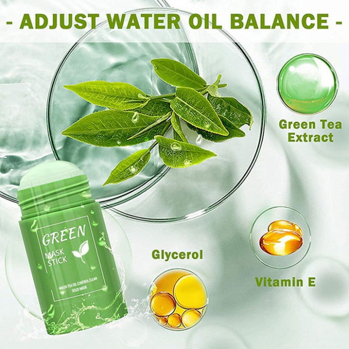 Mască pentru Față cu Ceai Verde – Curățare Profundă, Antiacnee & Împotriva Punctelor Negre, Green Tea Oil Clean, 40 g [2]