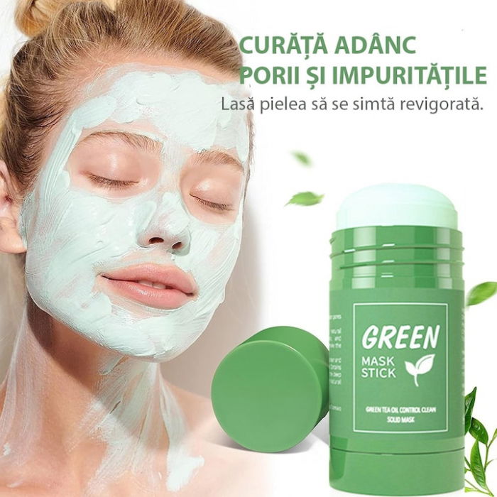 Mască pentru Față cu Ceai Verde – Curățare Profundă, Antiacnee & Împotriva Punctelor Negre, Green Tea Oil Clean, 40 g [7]