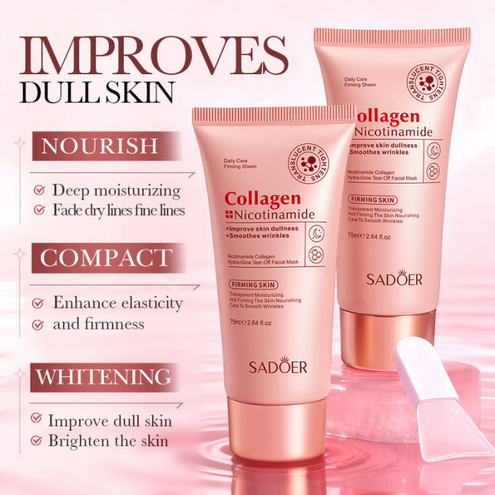 Masca Peel Off cu Nicotinamide si Colagen, Iluminare si Antirid si Curatare, Sadoer,75 ml [2]
