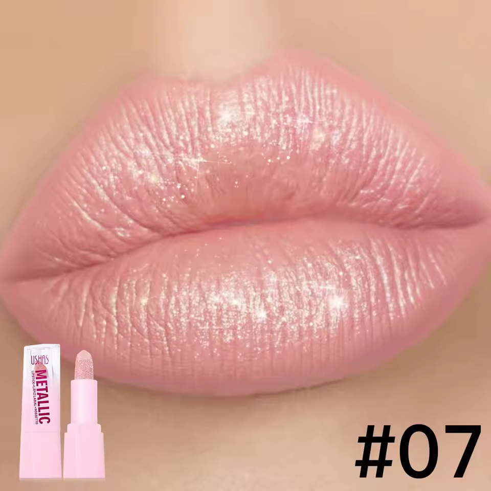 Ruj cu Sclipici, Metalic Lipstick, USHAS [2]