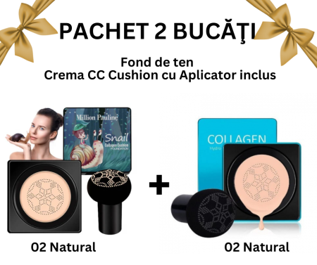 Pachet Promo 2 Bucăţi - Fond de ten/Crema CC Cushion, Beauty Cream, Aplicator inclus [1]