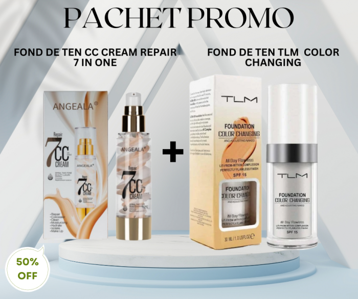 Pachet Promo - Fond de ten TLM Color Changing  si Fond de ten CC Cream Repair 7 in One [1]