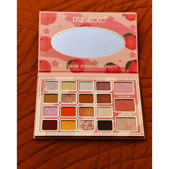 Paleta farduri cu 19 culori pigmentate, mate si sidefate, Peach, KEVIN & COCO [4]