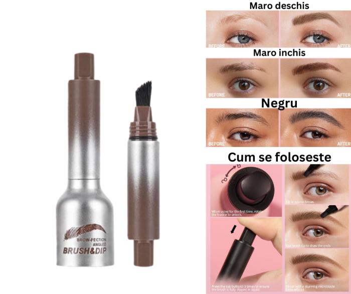 Gel pentru sprancene cu aplicator inclus, Waterproof si rezistent la transfer, Maro inchis [6]