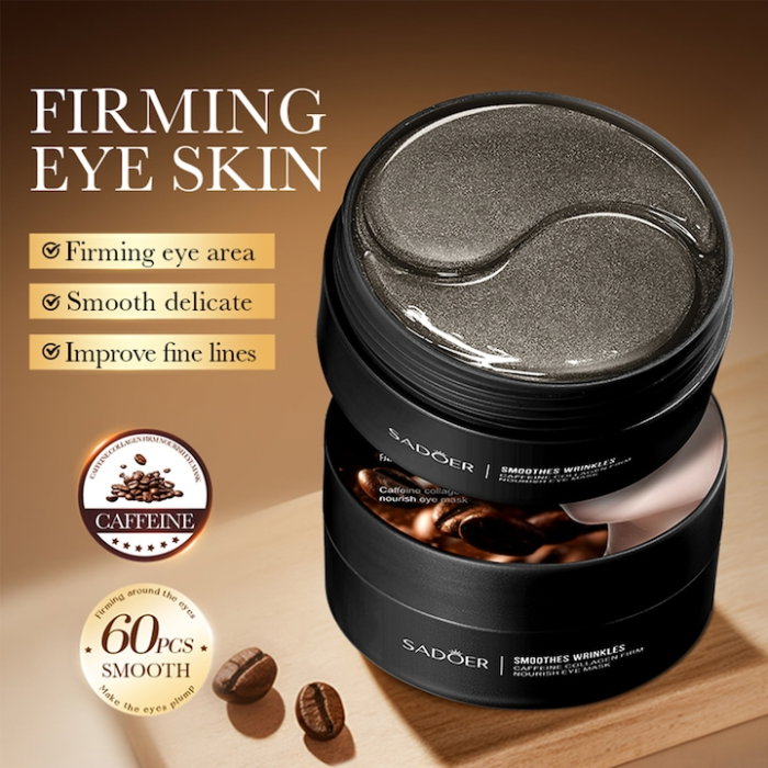 Set 60 Plasturi pentru Ochi cu Cafeina si Colagen, Anti-Cearcăne, Antirid si Iluminare, Sadoer [3]