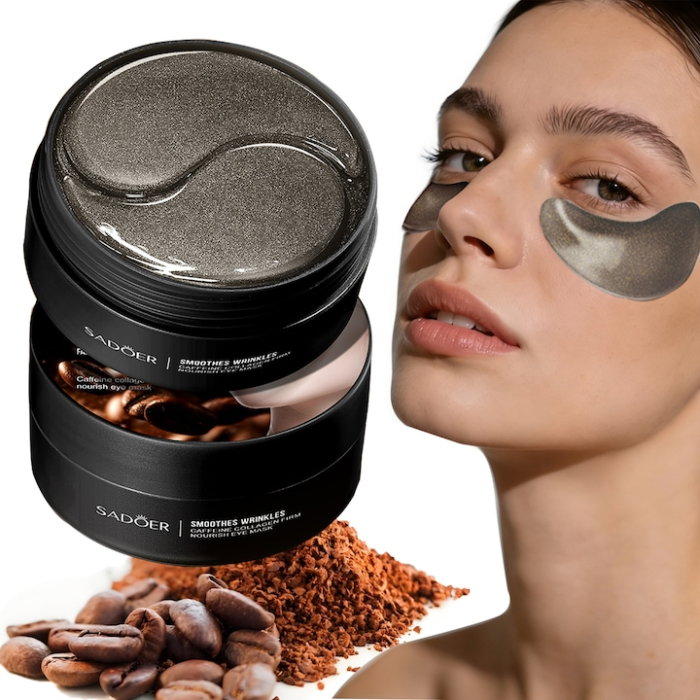 Set 60 Plasturi pentru Ochi cu Cafeina si Colagen, Anti-Cearcăne, Antirid si Iluminare, Sadoer [2]