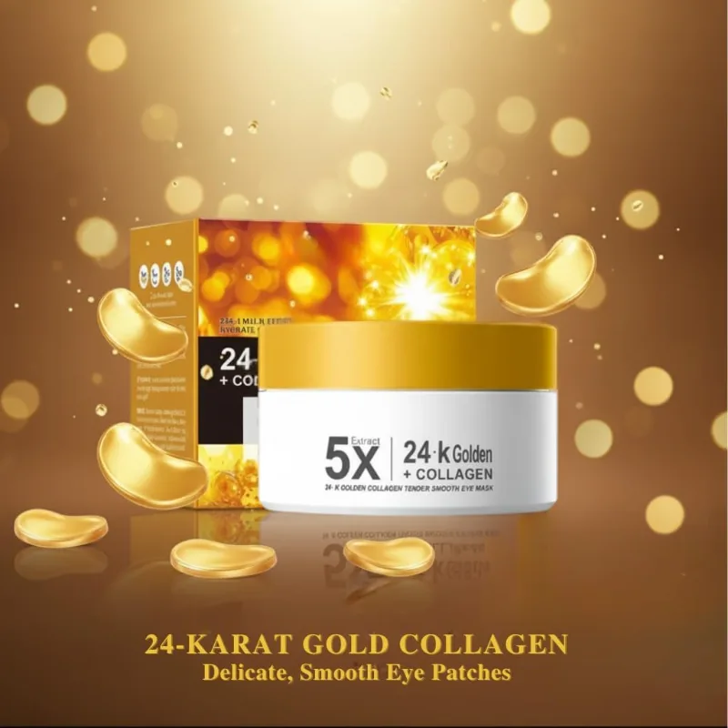 Set 80 Plasturi pentru Ochi cu Aur 24K si Colagen, Anti-Cearcăne, Antirid si Iluminare, Sadoer [4]