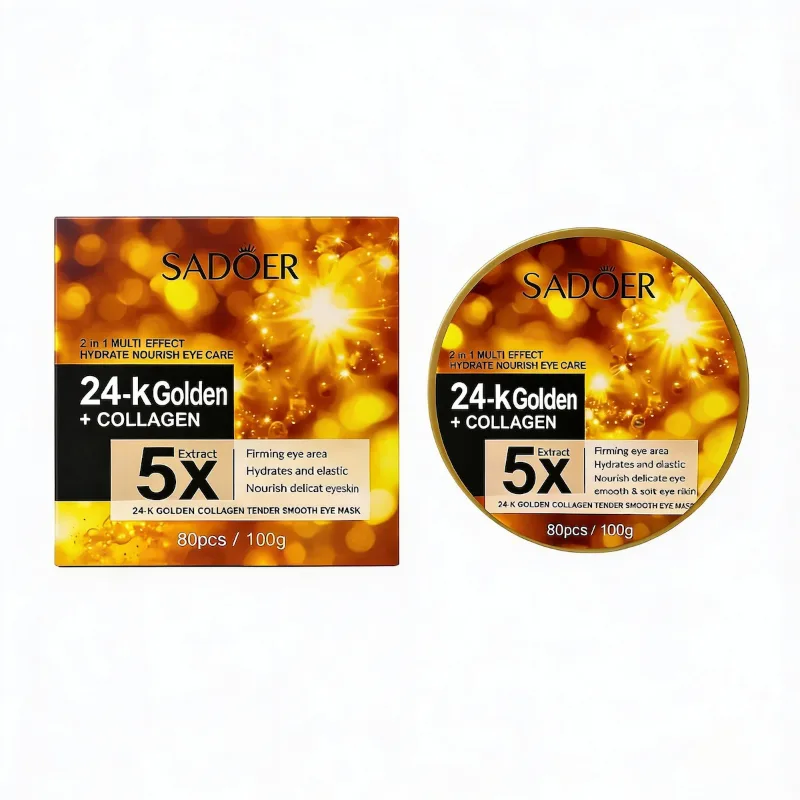 Set 80 Plasturi pentru Ochi cu Aur 24K si Colagen, Anti-Cearcăne, Antirid si Iluminare, Sadoer [2]