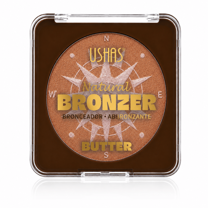 Pudră Bronzantă, Bronzer și Shimmer, Natural, Textură Fină, USHAS, 14g, 01 [2]