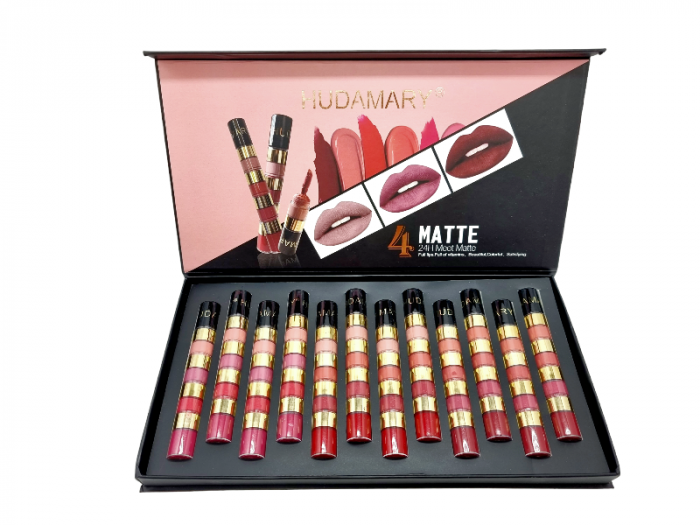 Ruj Lichid Mat cu 4 nuante, 24h Long Lasting, 4 in 1 [8]