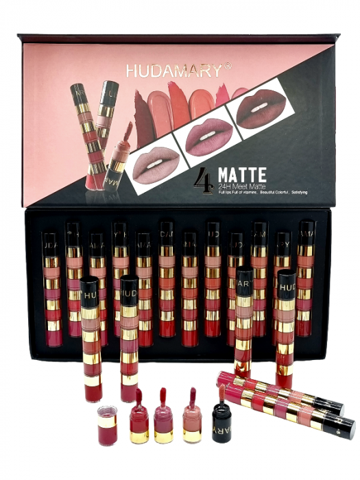 Ruj Lichid Mat cu 4 nuante, 24h Long Lasting, 4 in 1 [2]