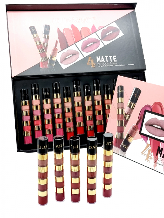 Ruj Lichid Mat cu 4 nuante, 24h Long Lasting, 4 in 1 [3]