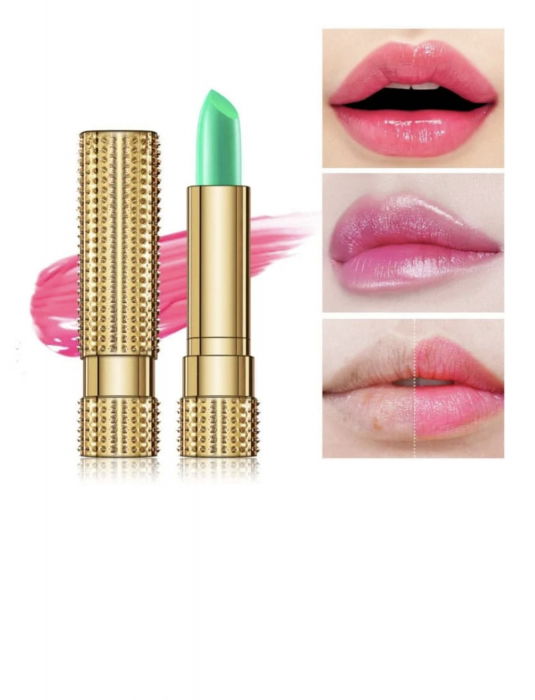 Ruj verde care isi schimba culoarea,  rezistent la transfer [1]