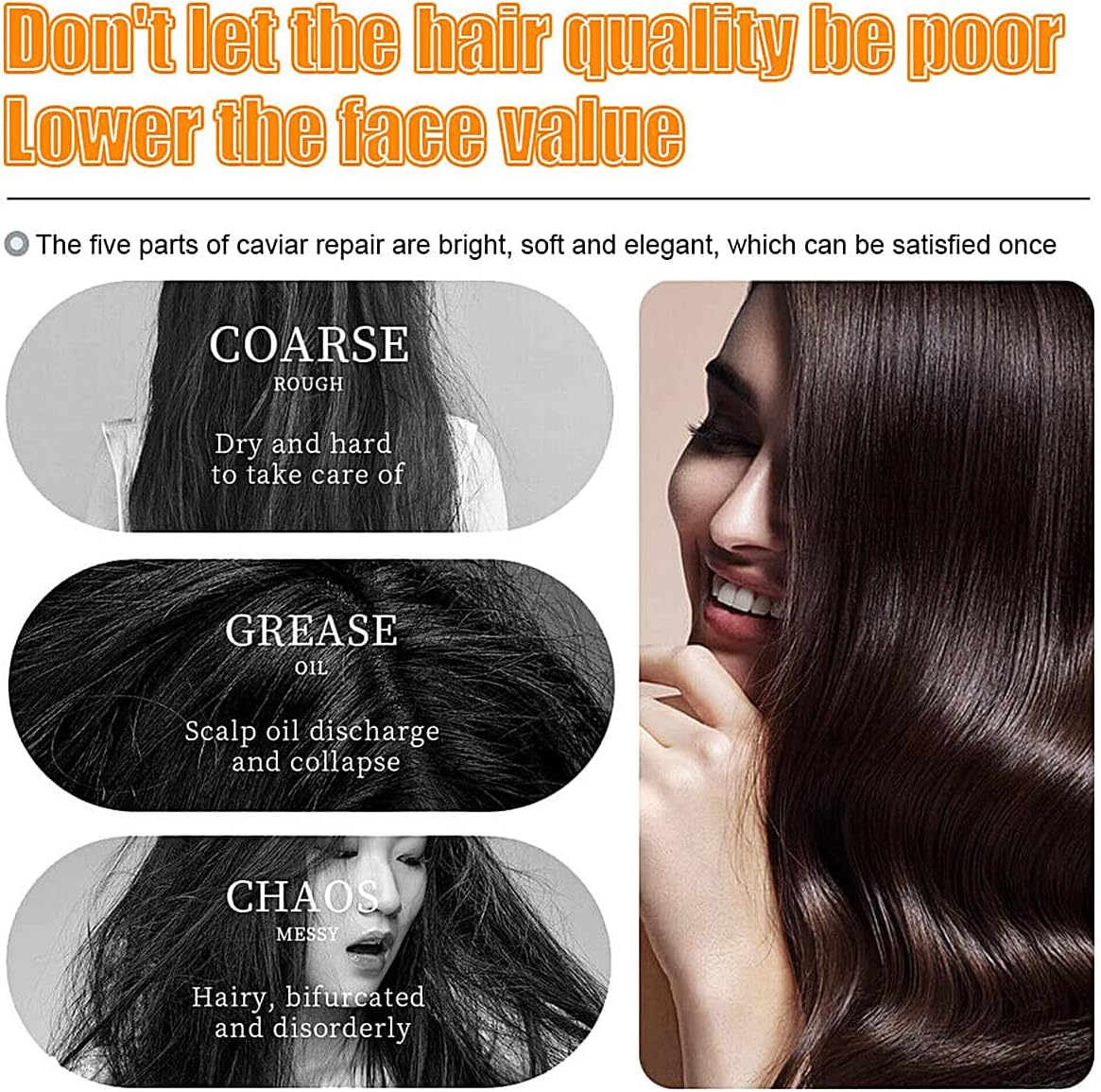 Mască de Păr Sadoer Caviar Luxury Lustrous Smooth - Tratament Reparator, Hidratant și Netezitre, 500g [5]