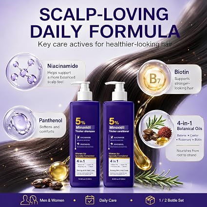 Șampon 4in1 cu Minoxidil 5% și Biotină, pentru Creșterea Părului și Hidratare Intensă, Kormesic, 300ml [5]