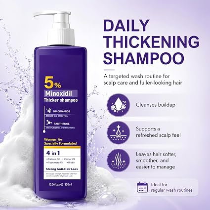 Șampon 4in1 cu Minoxidil 5% și Biotină, pentru Creșterea Părului și Hidratare Intensă, Kormesic, 300ml [3]