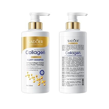 Sampon cu 10 x Colagen, Anti-Mătreață și pentru Curățare Profundă, Sadoer, 500ml [4]