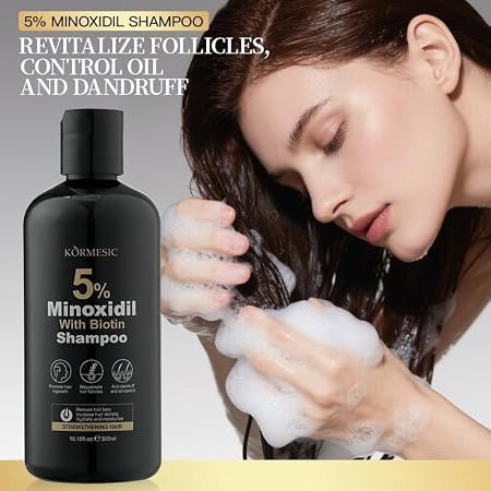 Șampon cu 5% Minoxidil și Biotină, pentru Creșterea Părului și Curățare Intensă, Kormesic, 300ml [2]