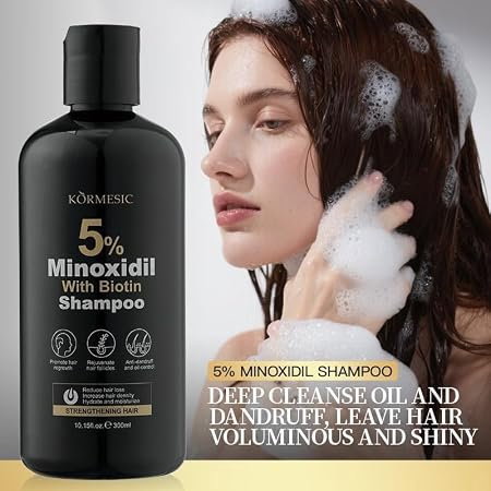 Șampon cu 5% Minoxidil și Biotină, pentru Creșterea Părului și Curățare Intensă, Kormesic, 300ml [4]