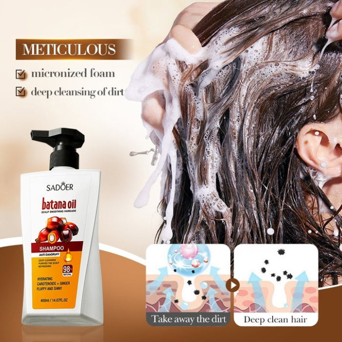 Șampon cu Ulei de Batană, Regenerare intensa și Anti-Mătreață, Sadoer, 400ml [2]