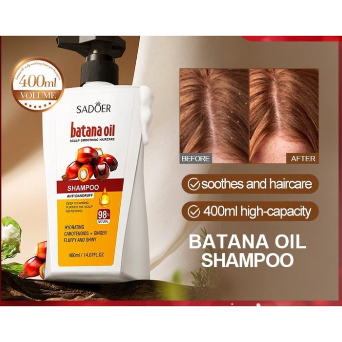 Șampon cu Ulei de Batană, Regenerare intensa și Anti-Mătreață, Sadoer, 400ml [3]