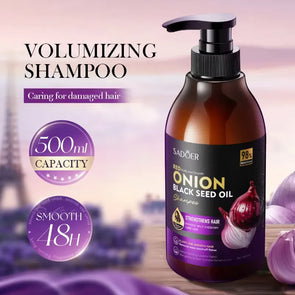 Sampon Sadoer Red Onion Black Seed Oil 500ml cu 98% Extracte Naturale de Ceapa Rosie si Ulei de Seminte Negre – fortifiant, reparare, volum si netezime 48H [3]