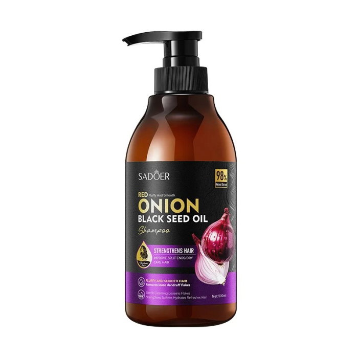 Sampon Sadoer Red Onion Black Seed Oil 500ml cu 98% Extracte Naturale de Ceapa Rosie si Ulei de Seminte Negre – fortifiant, reparare, volum si netezime 48H [6]