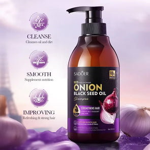 Sampon Sadoer Red Onion Black Seed Oil 500ml cu 98% Extracte Naturale de Ceapa Rosie si Ulei de Seminte Negre – fortifiant, reparare, volum si netezime 48H [4]