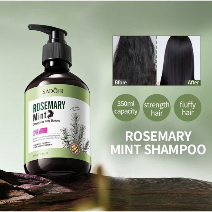 Sampon fortifiant Sadoer Rosemary Mint 350ml cu 98% Extracte Naturale de Rozmarin si Menta – Oil-Control, Anti-Dandruff, fortifiere fir si volum extra-dimensional [3]